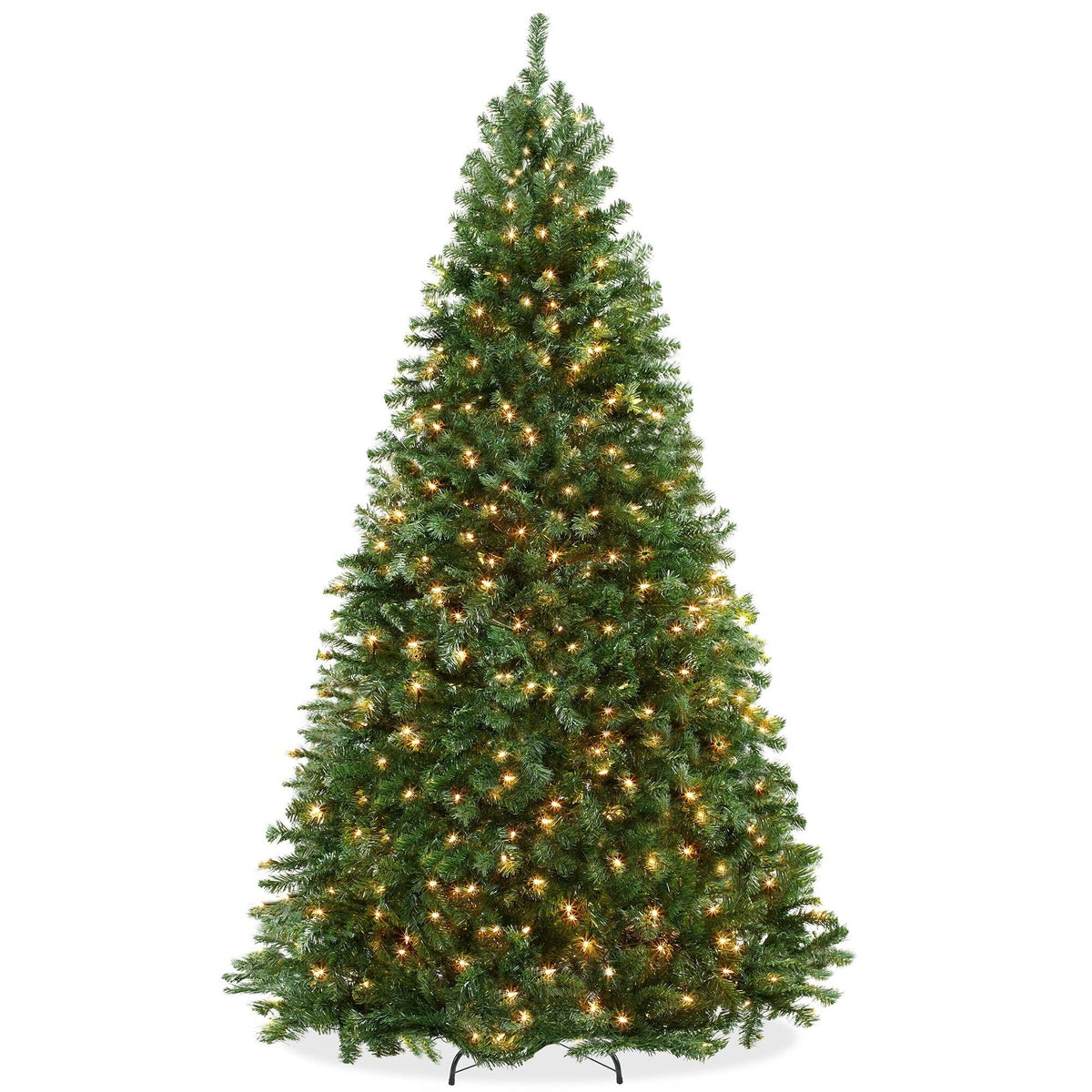 Casafield 9ft Pre - Lit Realistic Green Spruce Artificial Holiday Christmas Tree with Stand