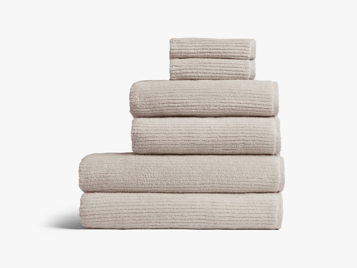 Soft Rib Bath Towel in Bone - Made in Turkey - Parachute