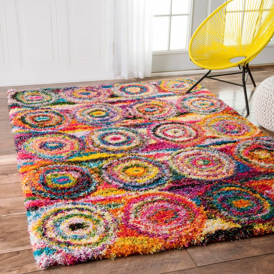 Latitude Run Verduzco Pink/Yelllow Area Rug, Size: Rectangle 5'3 inch x 7'6 inch