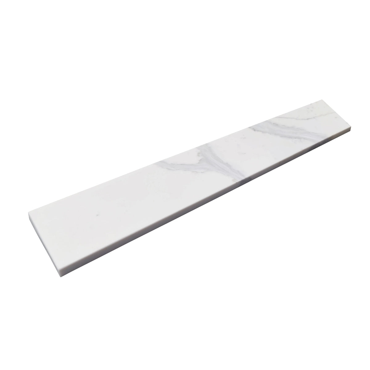 4 - in H x 21.25 - in L White Quartz Bathroom Side splash