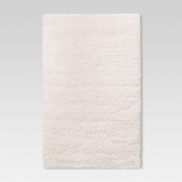 2'6"x3'10" Plush Shag Washable Accent Rug Cream - Room Essentials