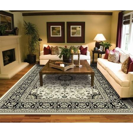 Rugs for Living Room 5x7 Ivory, Size: 5'x8', White