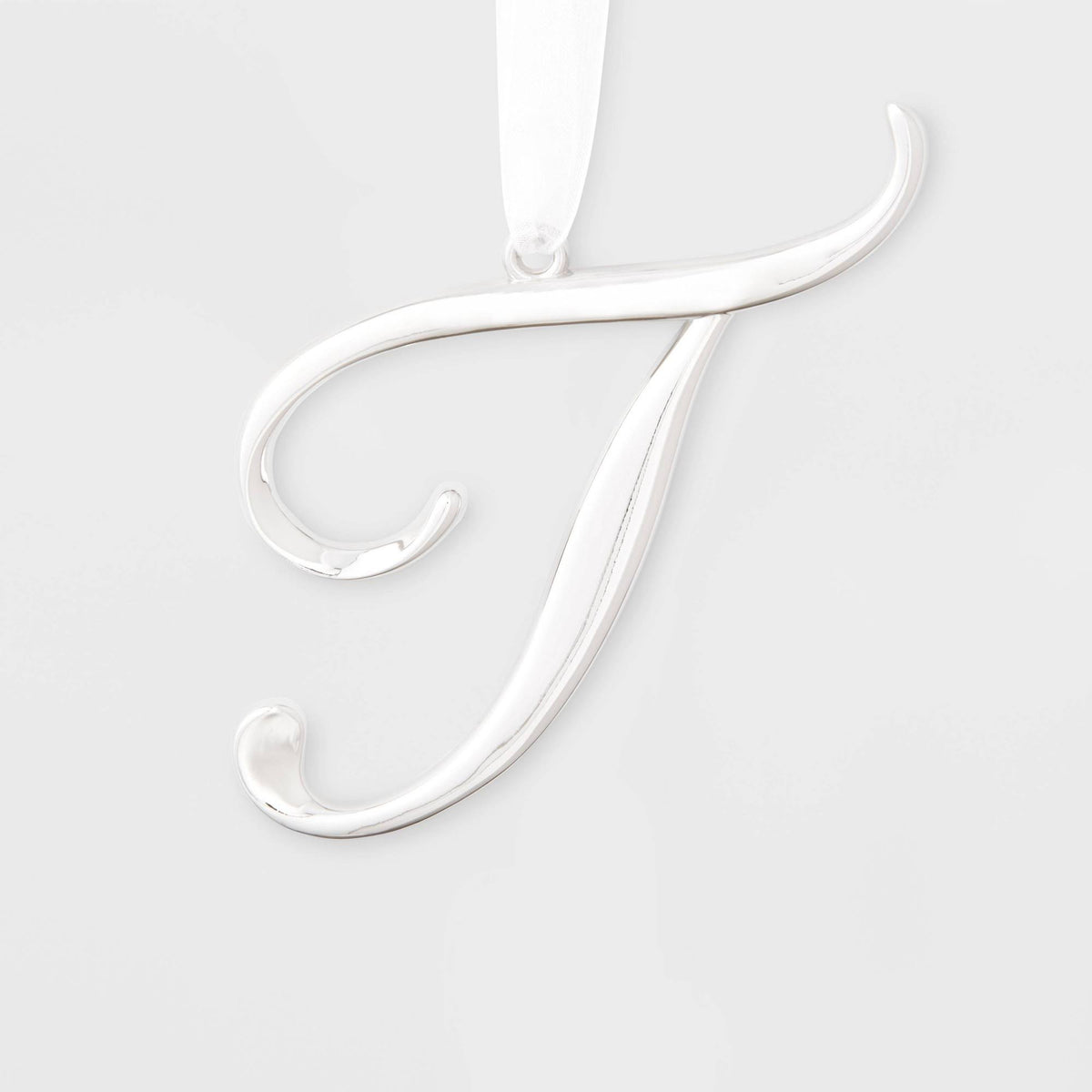 Metal Monogram Christmas Tree Ornament Letter T Silver - Wondershop