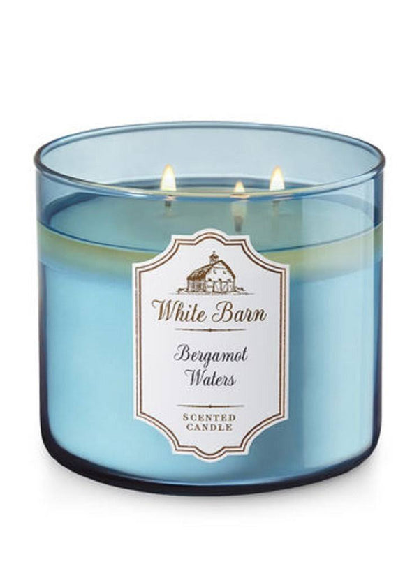Bath & Body Works 3 - Wick Candle in Bergamot Waters, Blue