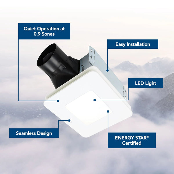 0.9 - Sone 60 - CFM White Lighted Bathroom Fan (ENERGY STAR Certified)