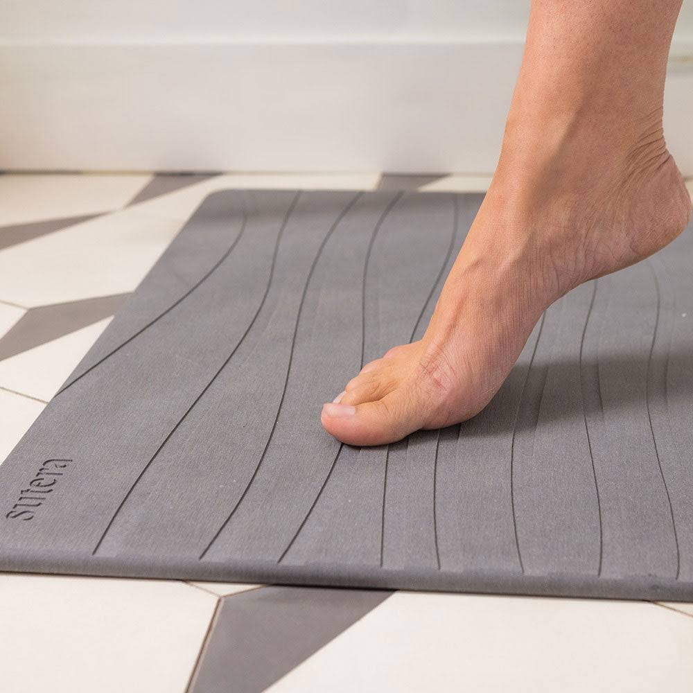 Sutera - Stone Bath Mat, Diatomaceous Earth Shower Mat, Non - Slip Super Absorbent Quick Drying Bathroom Floor Mat, Natural, Easy to Clean (23.5 x 15