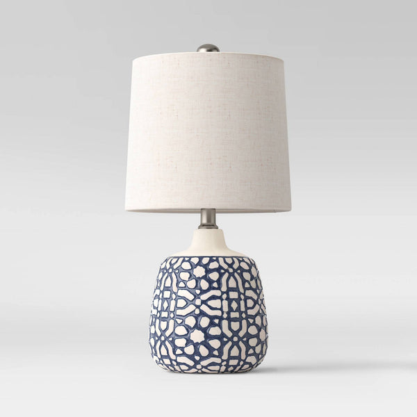 Assembled Ceramic Table Lamp Blue - Threshold