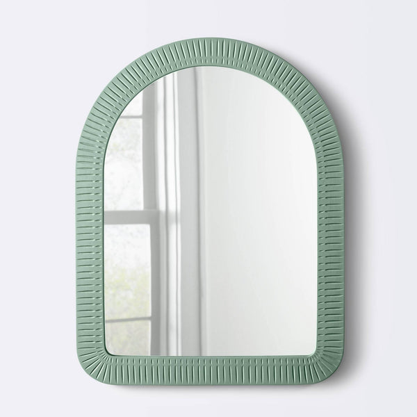 Arch Dot and Dash Resin Decorative Wall Mirror - Frosted Sage Green - Cloud Island