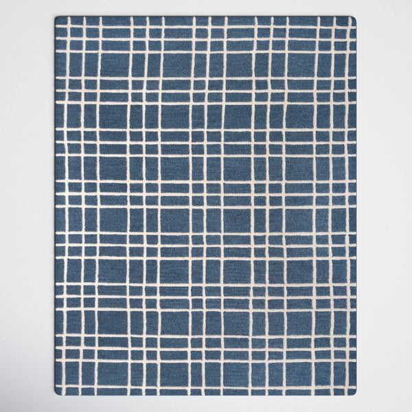 Alec Plaid Handmade Tufted Wool Blue Area Rug Joss & Main Rug Size: Rectangle 7'9" x 9'9"